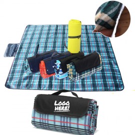 Custom Imprinted Plaid Fleece Picnic Blanket  Custom Imprinted Plaid Fleece Picnic Blanket