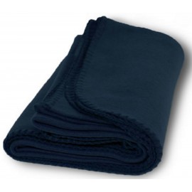 Fleece Blanket 50" X 60"- (Imprinted) - Navy with Logo