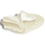 Custom Micro Mink Sherpa Blanket 50"X60" (Embroidered)-- Cream Ivory