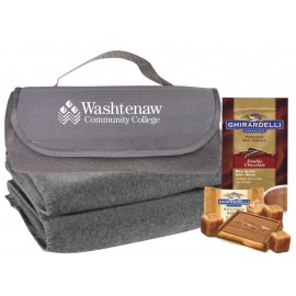 Custom Grey Fleece Blanket with Cocoa Kit