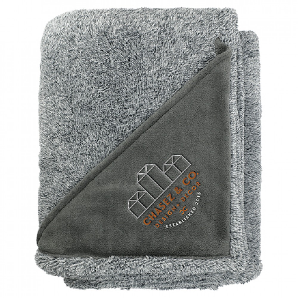 Promotional Heathered Fuzzy Fleece Blanket Promotional Heathered Fuzzy Fleece Blanket