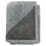 Promotional Heathered Fuzzy Fleece Blanket