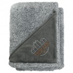 Heathered Fuzzy Fleece Blanket with Logo