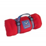 Fleece Blanket w/Woven Carry Strap with Logo