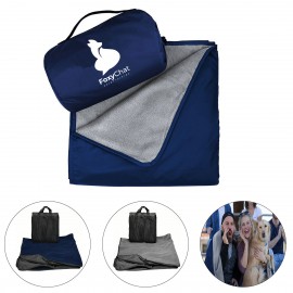Fleece Picnic Blanket w/ Carrying Strap with Logo