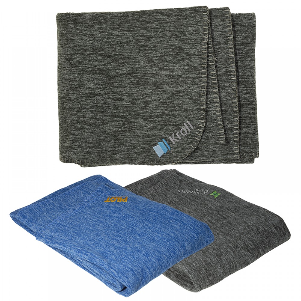 Heather Fleece Blanket Logo Branded Heather Fleece Blanket Logo Branded