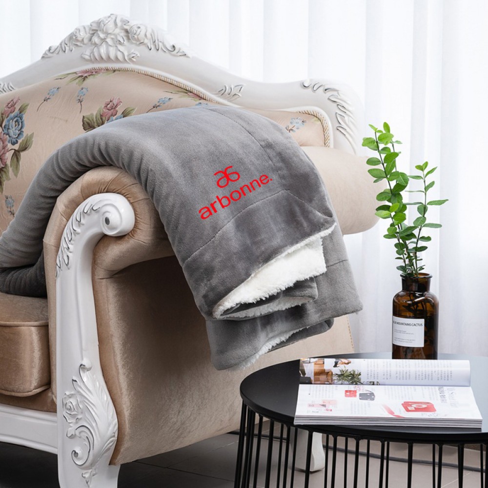 Custom Embroidered Double Layer Blanket Custom Embroidered Double Layer Blanket