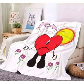 Logo Branded 25" x 50" Compact Soft Plush Flannel Throw Sublimation Blanket 300GSM