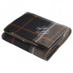 Plaid Fleece Sherpa Blanket with Logo