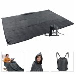 Waterproof Fleece Blanket Rain Poncho with Logo
