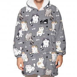 Fleece Hoodie Pajamas with Logo