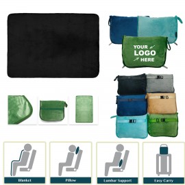 2 In 1 Travel Blanket with Logo