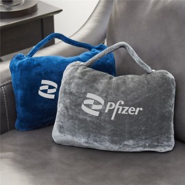 Customized Embroidered Corporate Travel Blanket