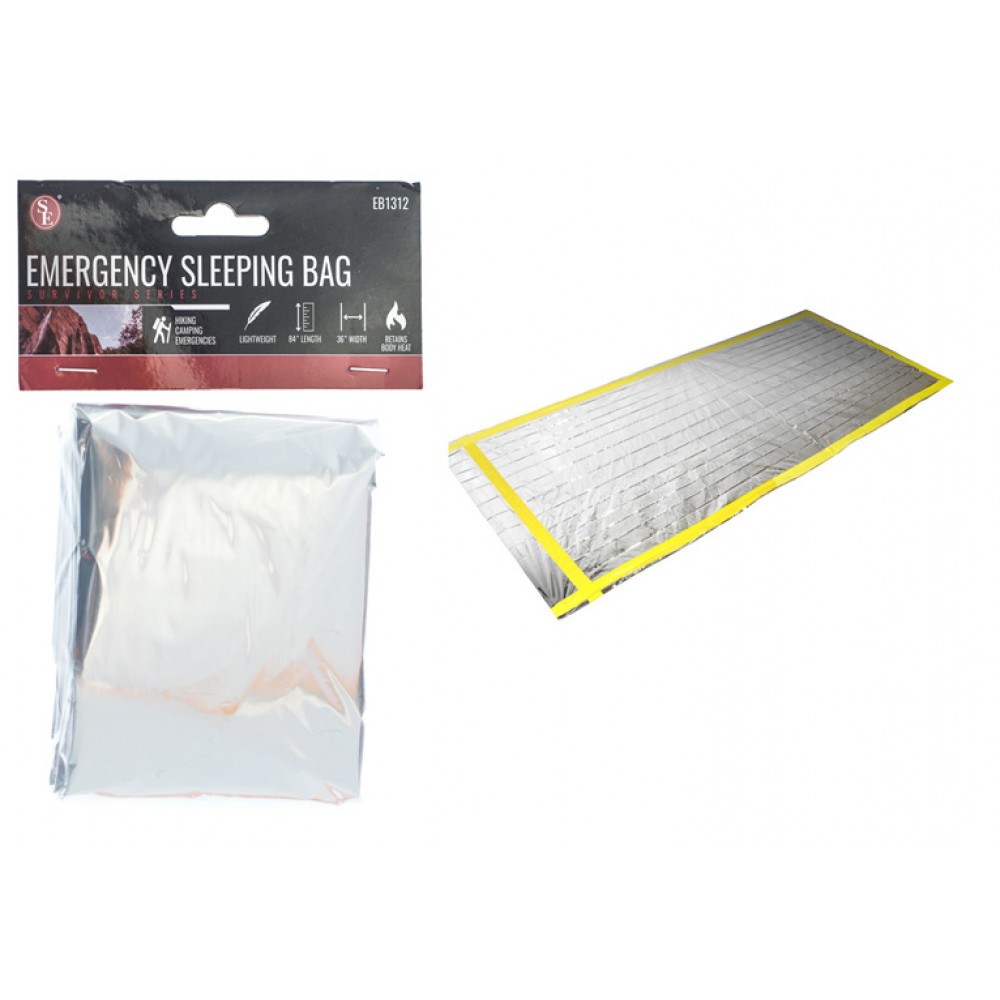 Promotional Emergency Sleeping Bag measuring 83" x 36", made of 12um thick Aluminized PET Film Promotional Emergency Sleeping Bag measuring 83" x 36", made of 12um thick Aluminized PET Film