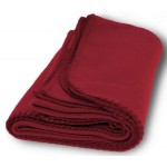 Fleece Blanket 50" X 60"- (Imprinted) - Maroon/Burgundy with Logo