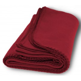 Fleece Blanket 50" X 60"- (Imprinted) - Maroon/Burgundy with Logo