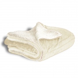 Customized Micro Mink Shepra Blanket Cream (50" X 60")