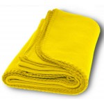 Fleece Blanket 50" X 60"- (Imprinted) - Yellow with Logo