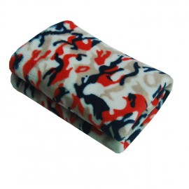 Red Camouflage Pattern Coral Fleece Pet Blanket with Logo