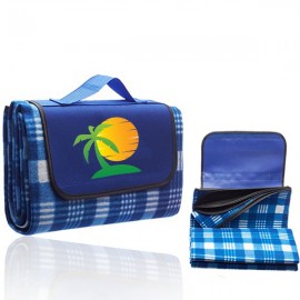 Customized Roll Up Picnic Blanket w/ Custom Logo Checkered Design