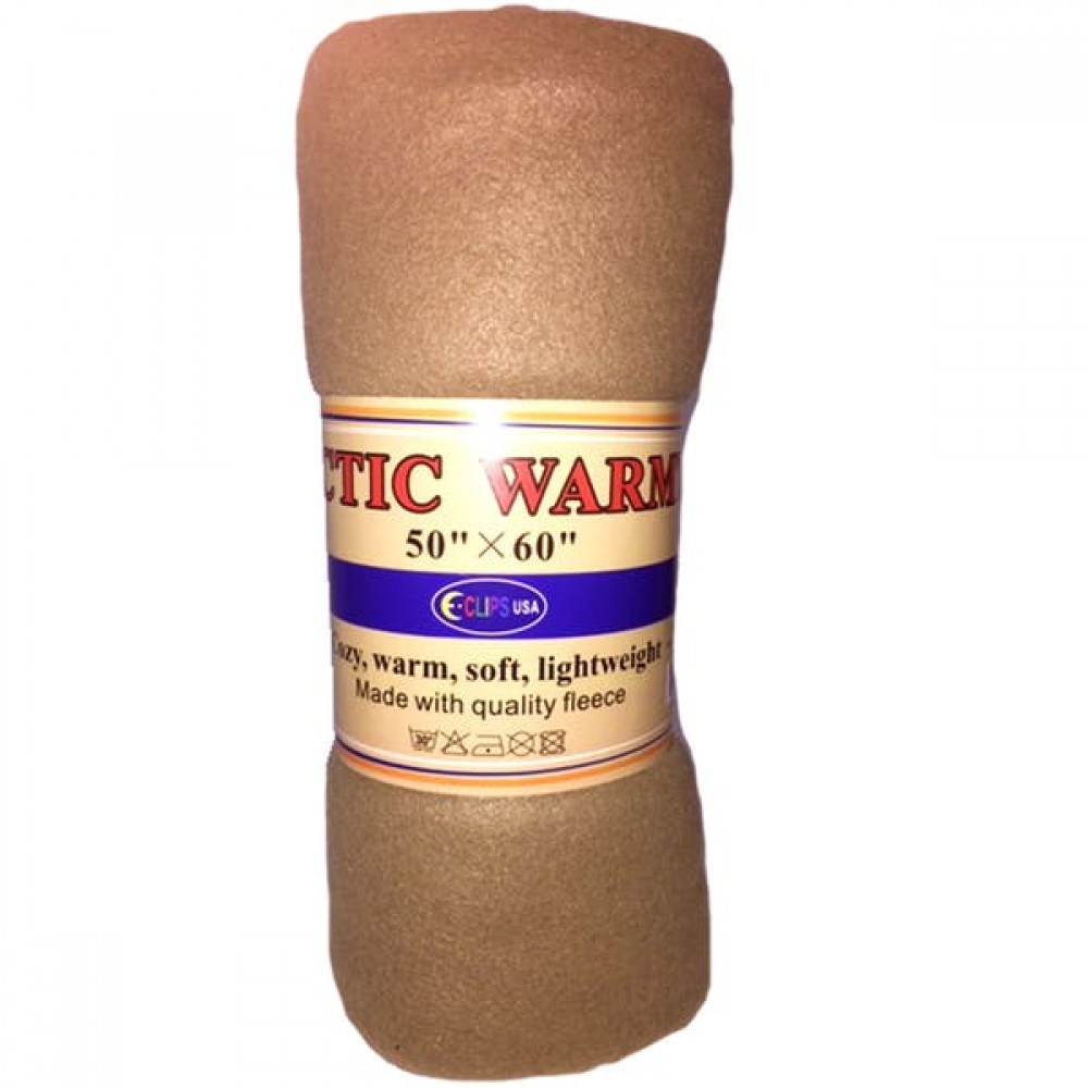 Arctic Warmth Fleece Blanket 50 X 60 - Tan Logo Branded Arctic Warmth Fleece Blanket 50 X 60 - Tan Logo Branded