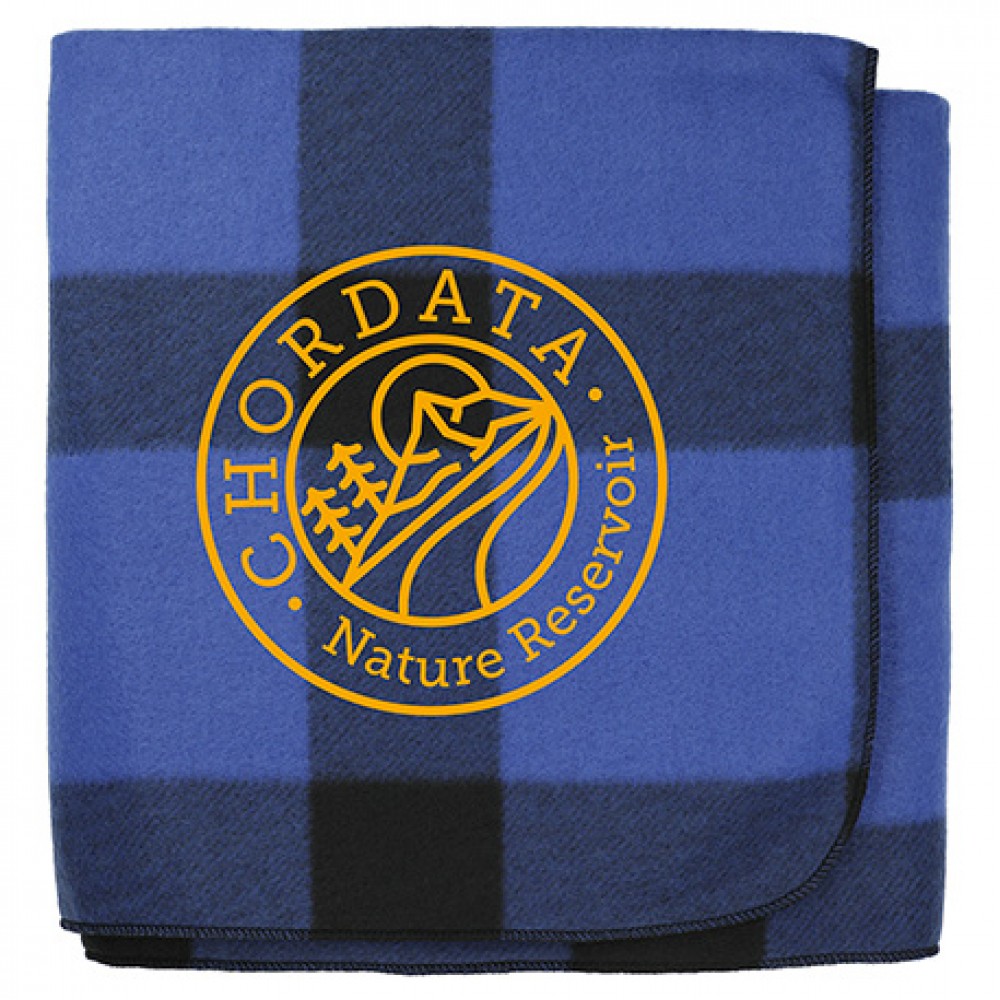 Custom Embroidered Buffalo Plaid Fleece Blanket Custom Embroidered Buffalo Plaid Fleece Blanket