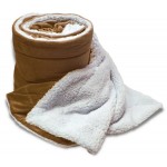 Promotional Oversize Micro Mink Sherpa Blanket-- 60"x72" (Embroidered)-- Camel