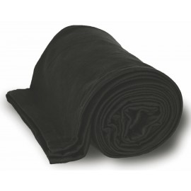 Sweatshirt Blanket 50"x 60" -- Black (Screen printed) with Logo