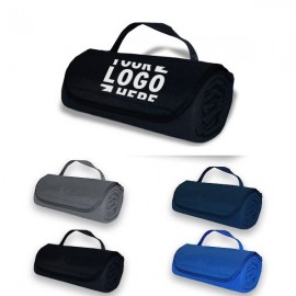 Roll Up Picnic Blanket with Handle Custom Embroidered