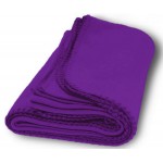 Fleece Blanket 50" X 60"- (Imprinted) - Purple with Logo