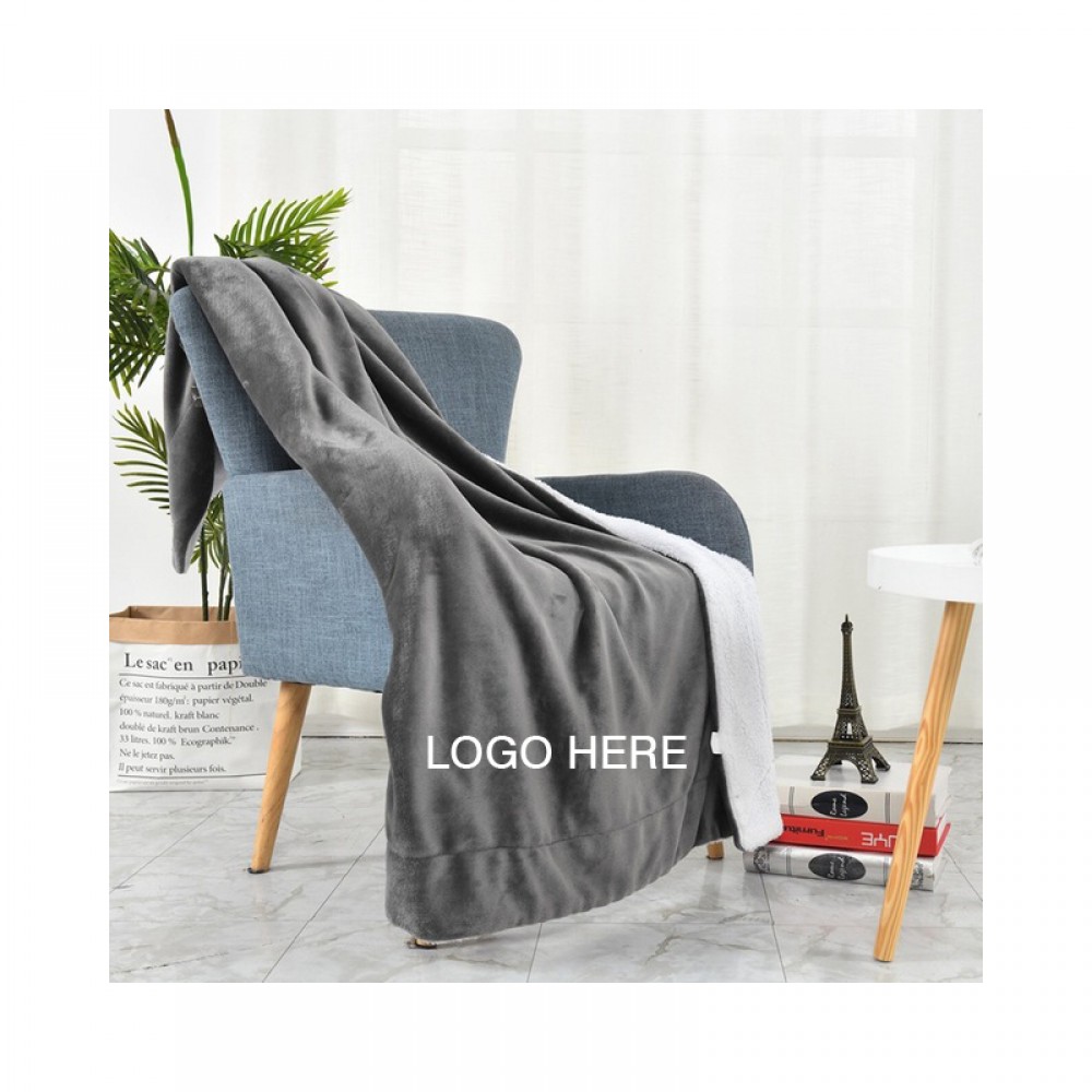 Micro Mink Sherpa Blanket with Logo