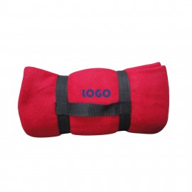 Fleece Blanket Nylon Strap with Logo