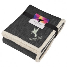Field & Co. Heathered Fleece Sherpa Blanket w/Card Custom Embroidered