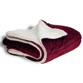 Custom Micro Mink Sherpa Blanket 50"X60" (Embroidered)-- Maroon/Burgundy