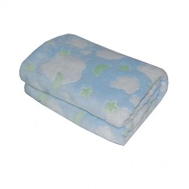 Green Moon Start Pattern Coral Fleece Pet Blanket with Logo