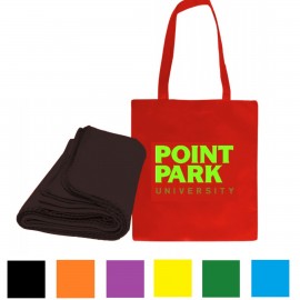 Combo Fleece Blanket & Tote Bag w/ Custom Imprint, 50" X 60" with Logo