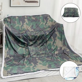 60" x 80" Oversize Sherpa Velvet Sublimation Pillow Blanket with Logo