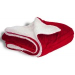 Customized Micro Mink Sherpa Blanket 50"X60" (Embroidered)-- Red