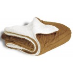 Custom Micro Mink Sherpa Blanket 50"X60" (Embroidered)-- Camel
