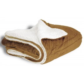 Custom Micro Mink Sherpa Blanket 50"X60" (Embroidered)-- Camel