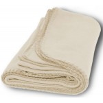 Promotional Fleece Blanket 50" X 60"- (Imprinted) - Cream Ivory