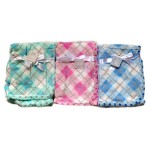 Baby Blankets with Checkered Embroidery Custom Imprinted