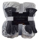 Faux Fur Blanket & Fleece Text Gloves Combo Logo Branded