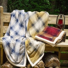 Logo Branded Cottage Plaid Throw (Embroidery)  Logo Branded Cottage Plaid Throw (Embroidery)