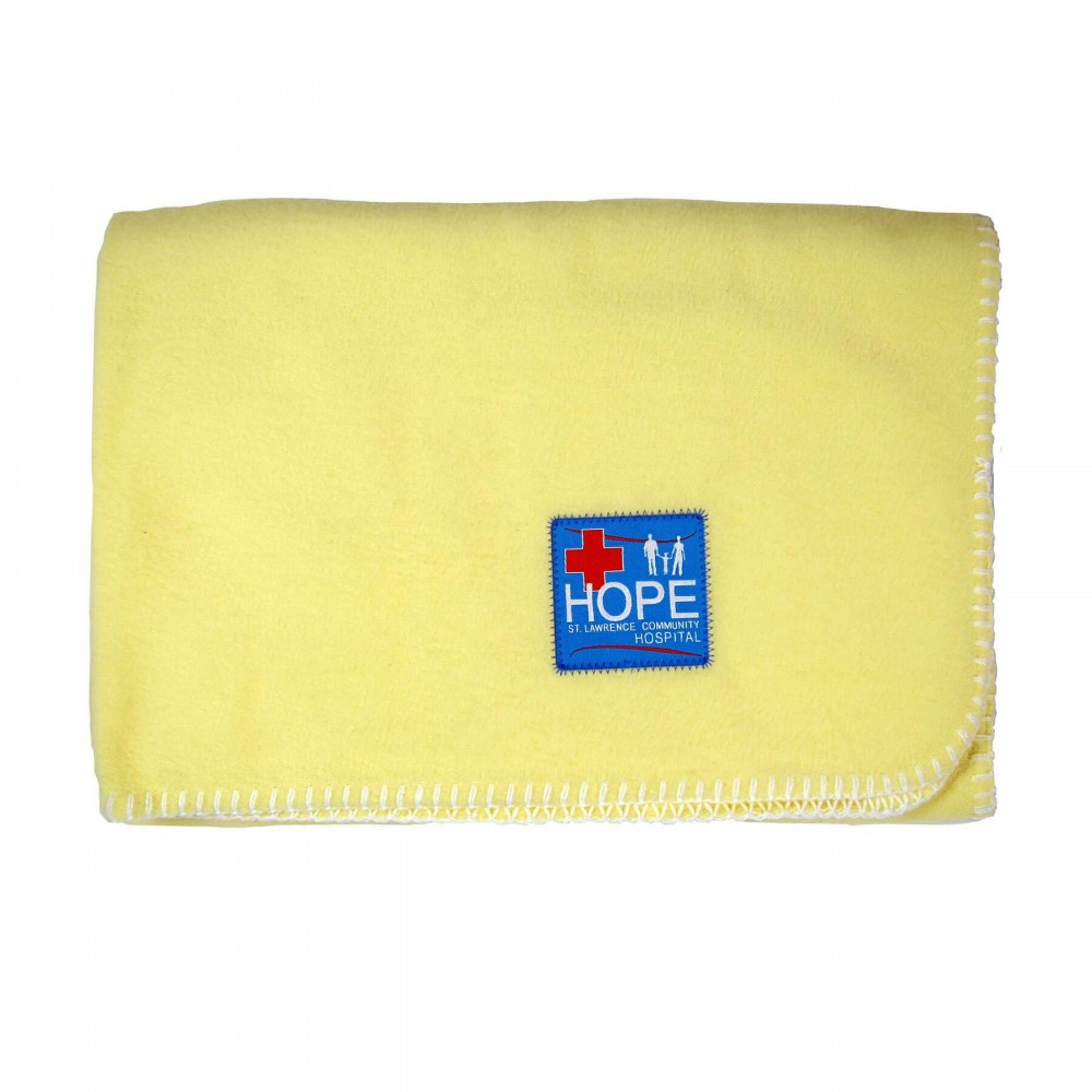 Custom Embroidered Lap Blanket with Woven Label Custom Embroidered Lap Blanket with Woven Label