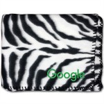 Promotional 50"X60" Whipstitch Fleece Blanket - Zebra Print