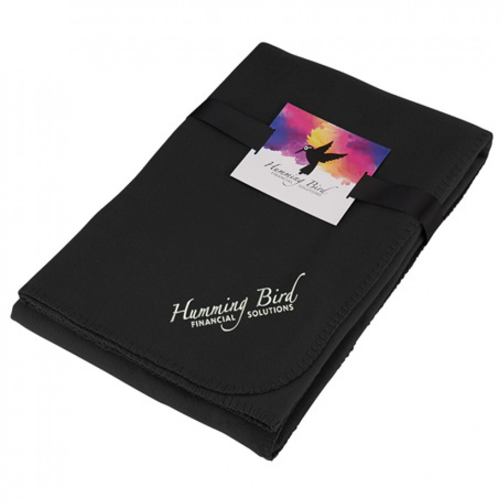 Cozy Fleece Blanket with Full Color Card and Band Custom Imprinted Cozy Fleece Blanket with Full Color Card and Band Custom Imprinted