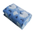 Blue Moon Start Pattern Coral Fleece Pet Blanket with Logo