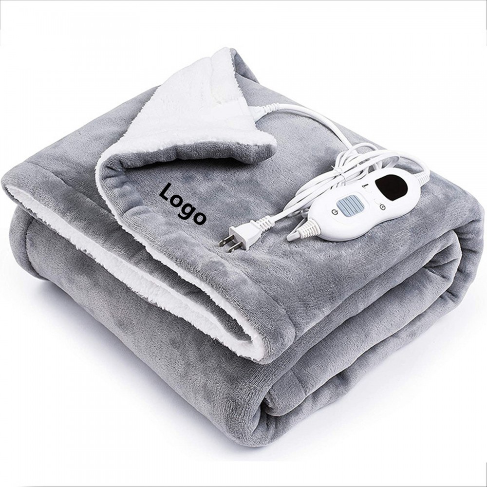 Electric Heated Blanket Throw Fleece Blanket with Logo