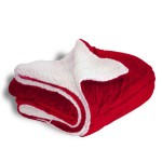 Custom Micro Mink Shepra Blanket Red (50" X 60")